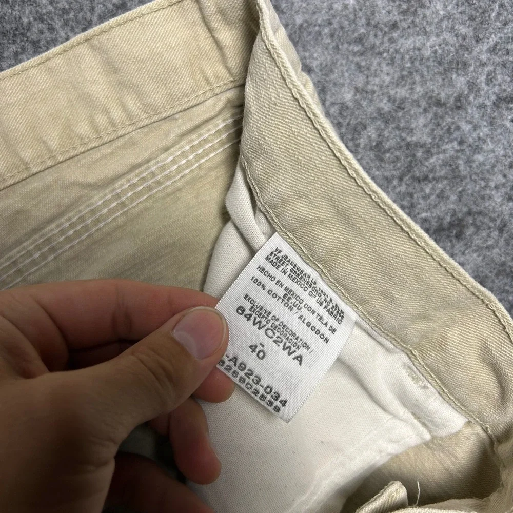 Wrangler Carpenter Shorts Tan Khaki Baggy Skater Y2K Vintage Mens Size 40